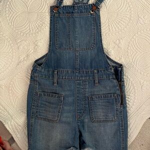 Madewell Denim Short Overalls with zipper